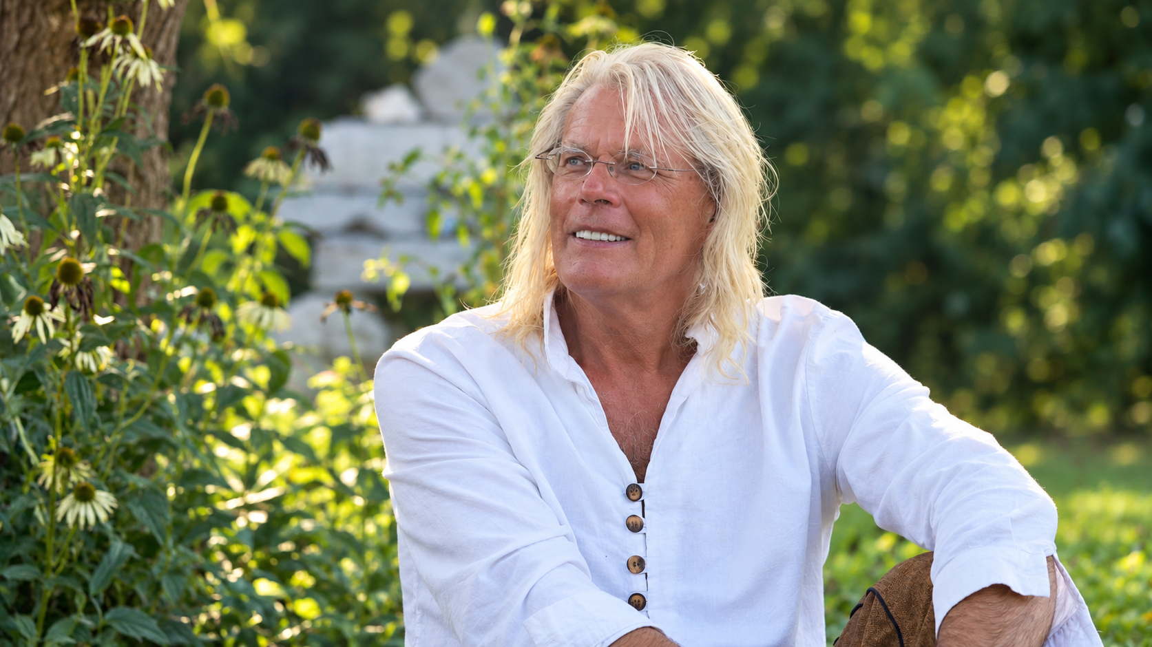 Man in garden smiling