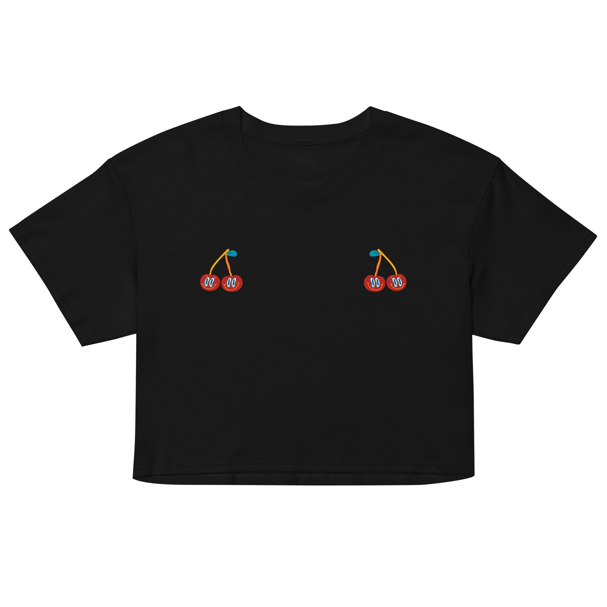 SMILEY CHERRIES WOMEN’S CROP TEE