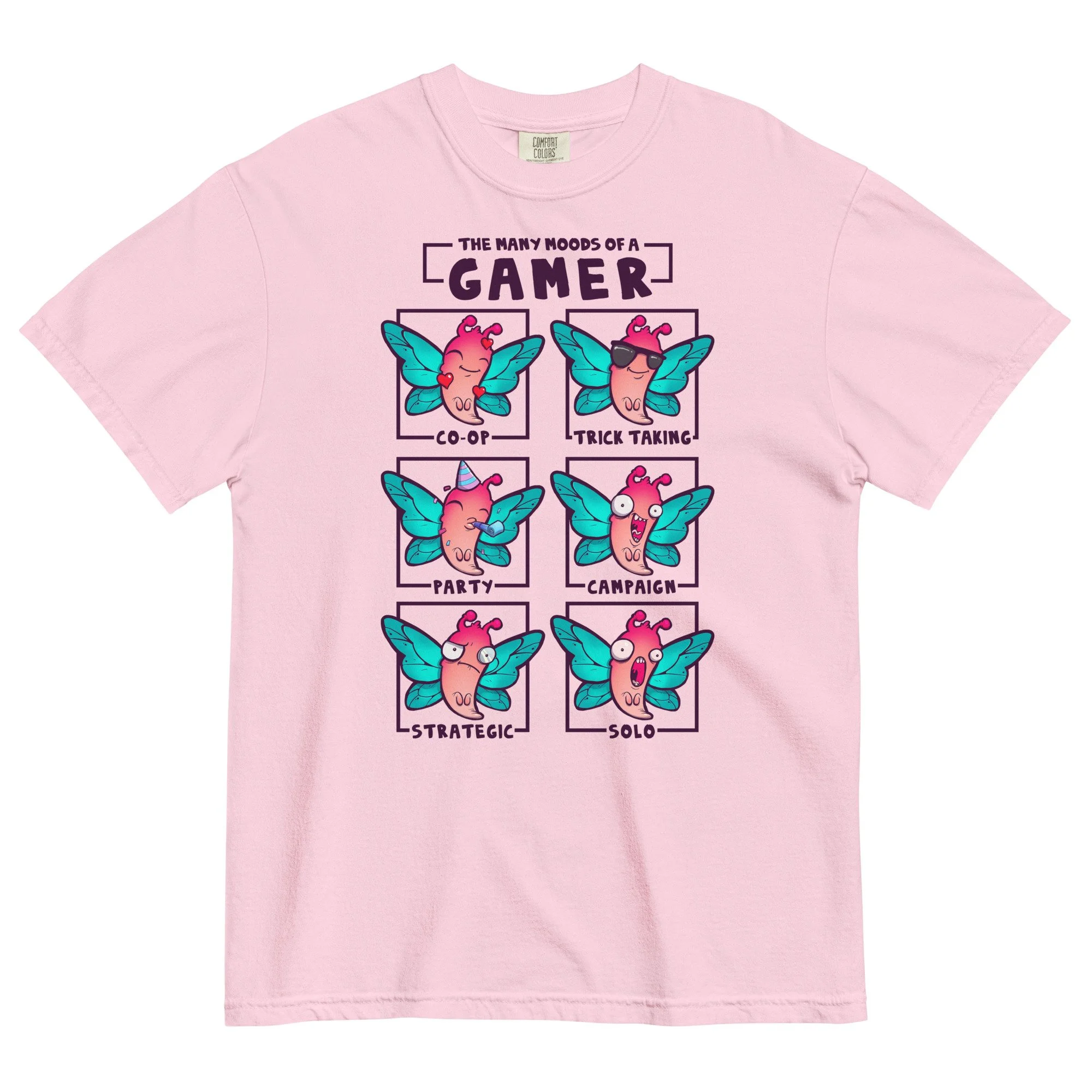 MANY MOODS OF A GAMER DIRECT TO FILM UNISEX COMFORT COLORS GARMENT-DYED HEAVYWEIGHT T-SHIRT