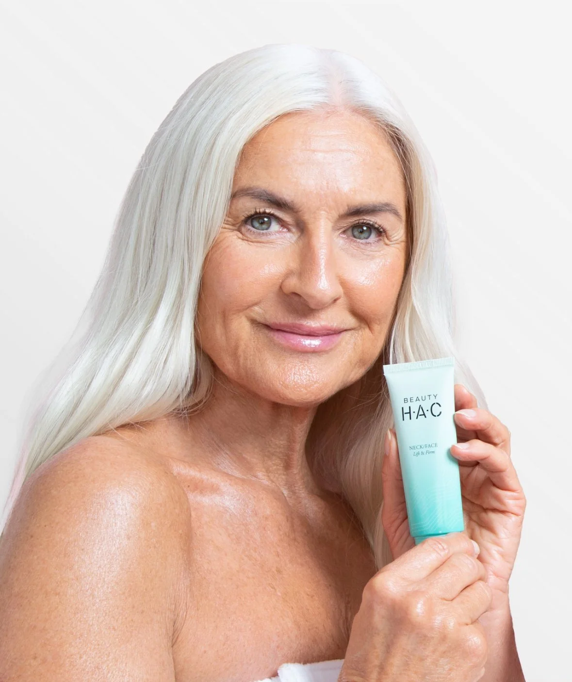 Anti-aging beauty photographer Los Angeles mature skin campaign over 50 model commercial skincare