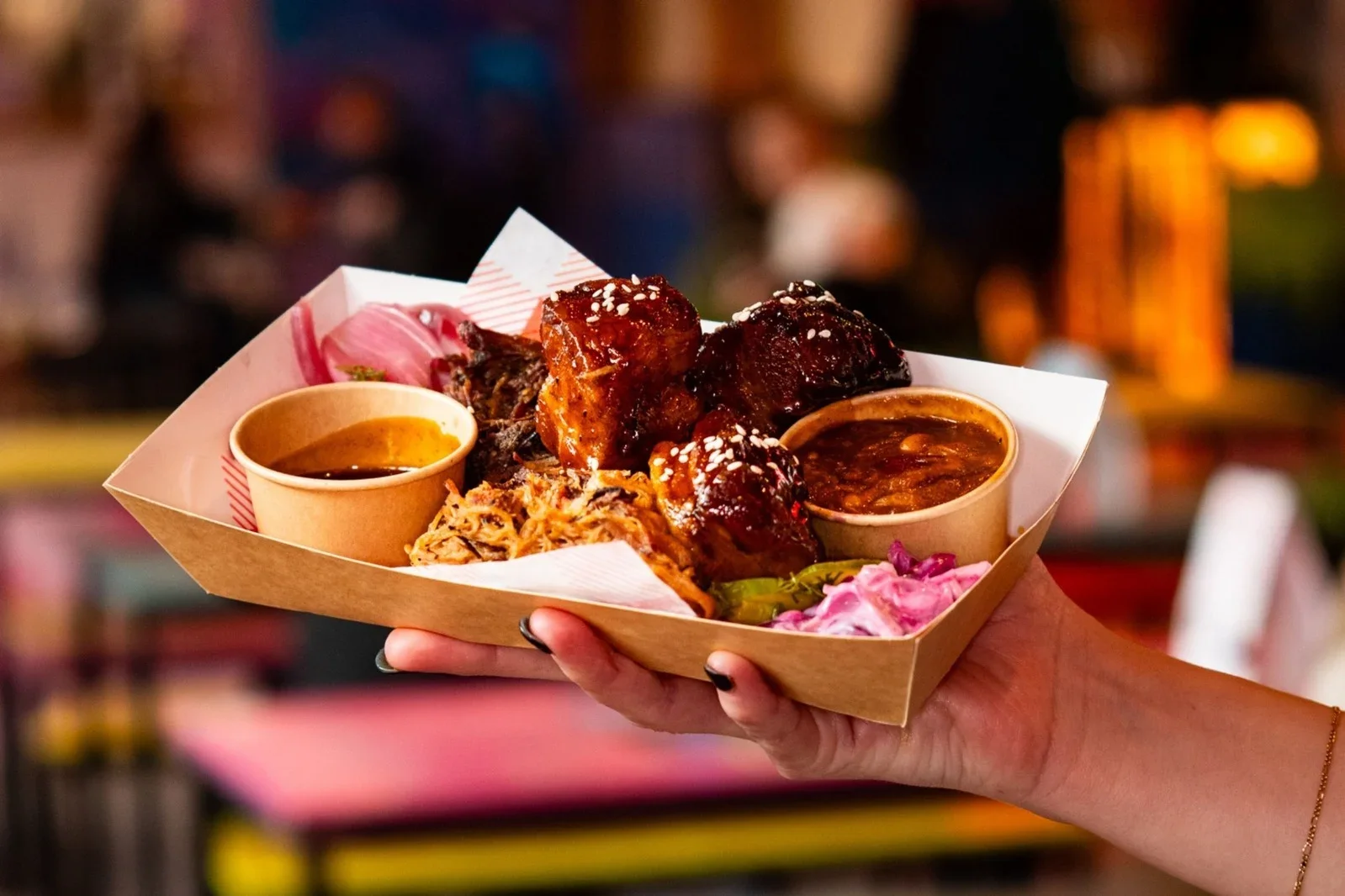 A paper plate with foot on top