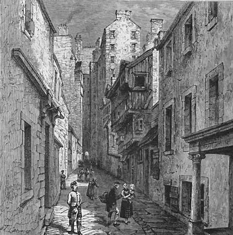 A drawing of Fleshmarket Close