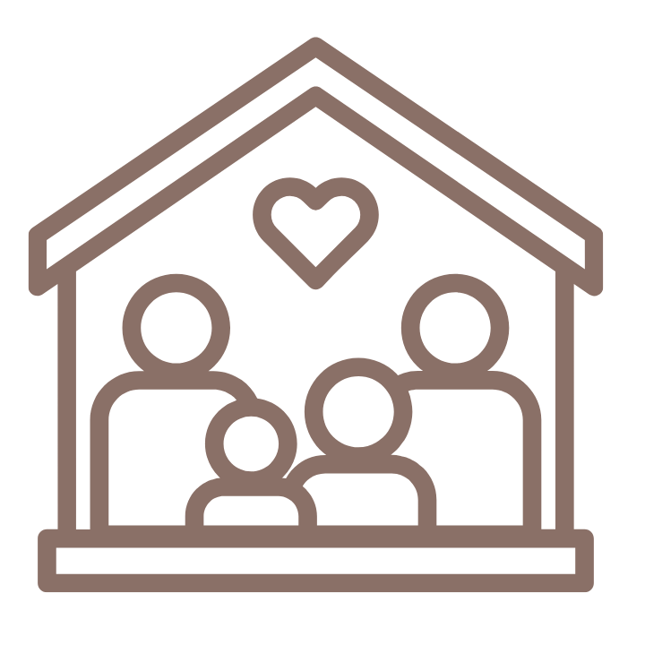 family in a house
