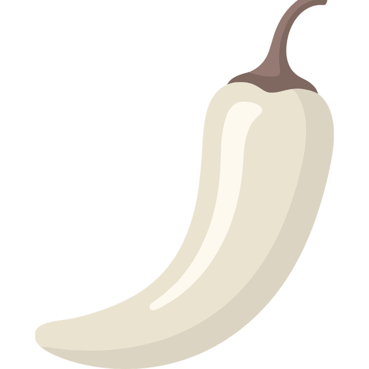 Illustration of a white banana with a brown stem.