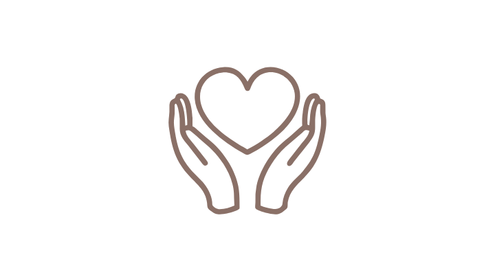 Illustration of two hands holding a heart.