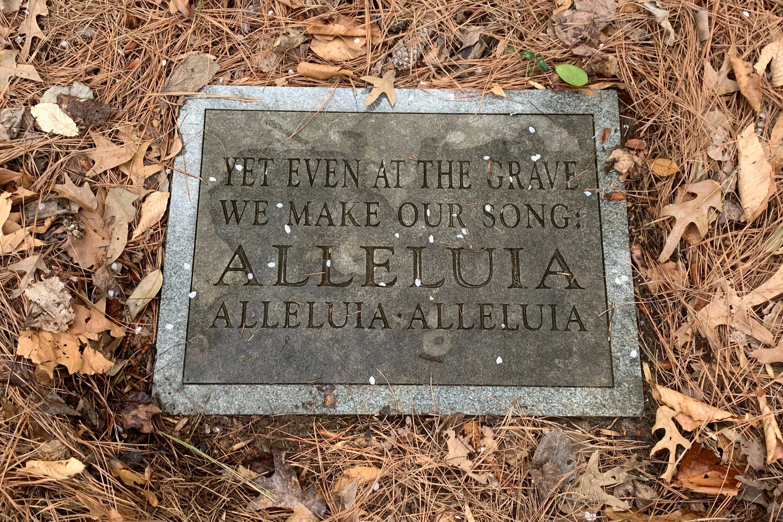 A Grave Marker from the Memorial Garden at Saint Peter's