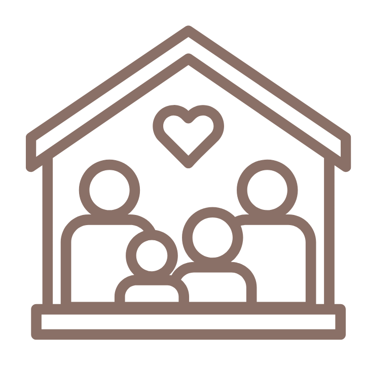 icon of people in house with heart