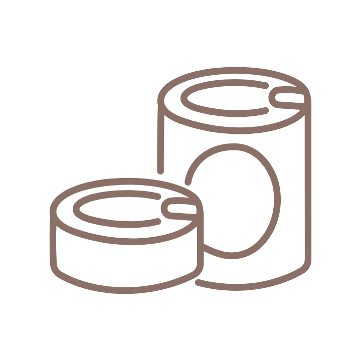 sketch of canned foods