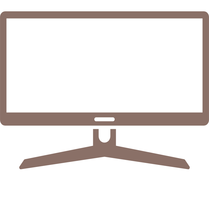 Illustration of a modern flat-screen television with a stand.