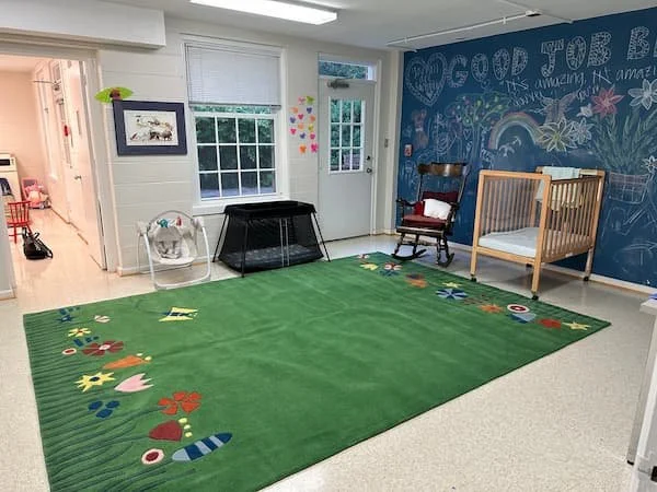 Crib-room in the nursery at Saint Peter's Episcopal Church, Arlington, VA
