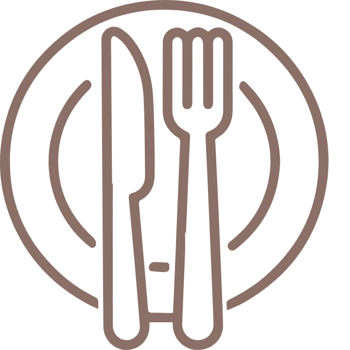 outline of plate and utensils