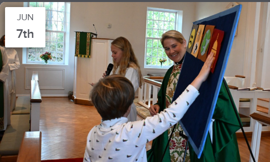 young child assists with prayers of the people