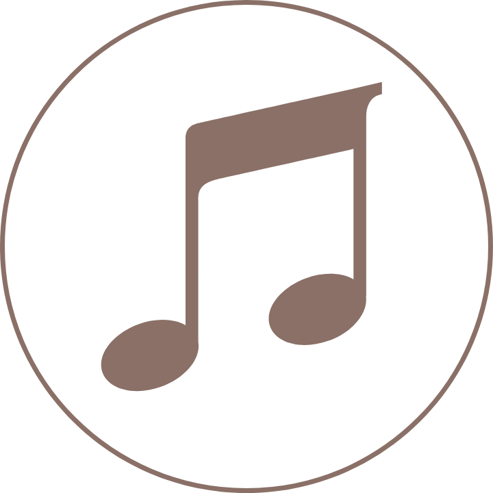 Circle with musical notes