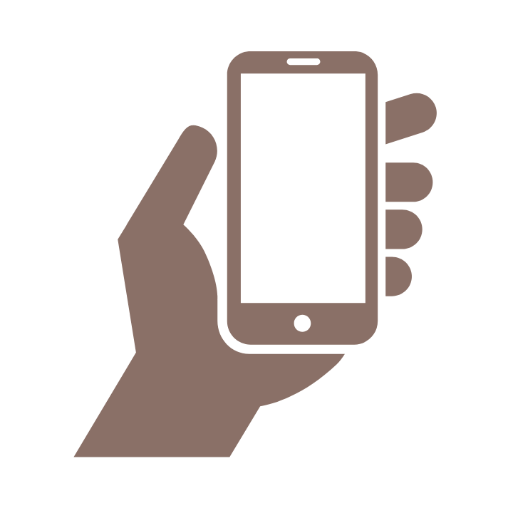 Illustration of a hand holding a smartphone with a blank screen.