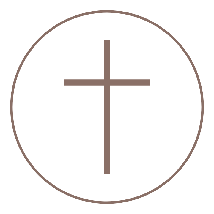 A simple drawing of a cross inside a circle.