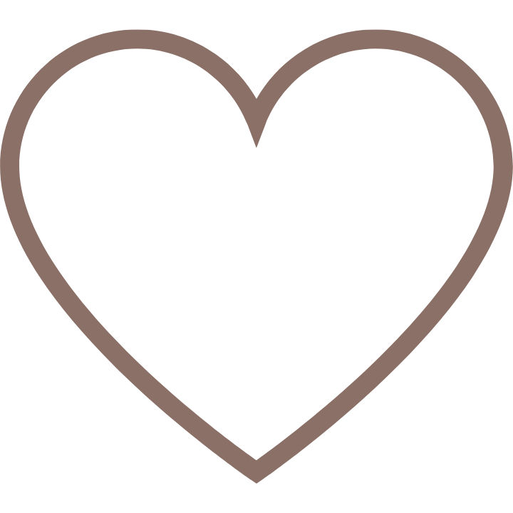 Outline of a heart with a brown border.