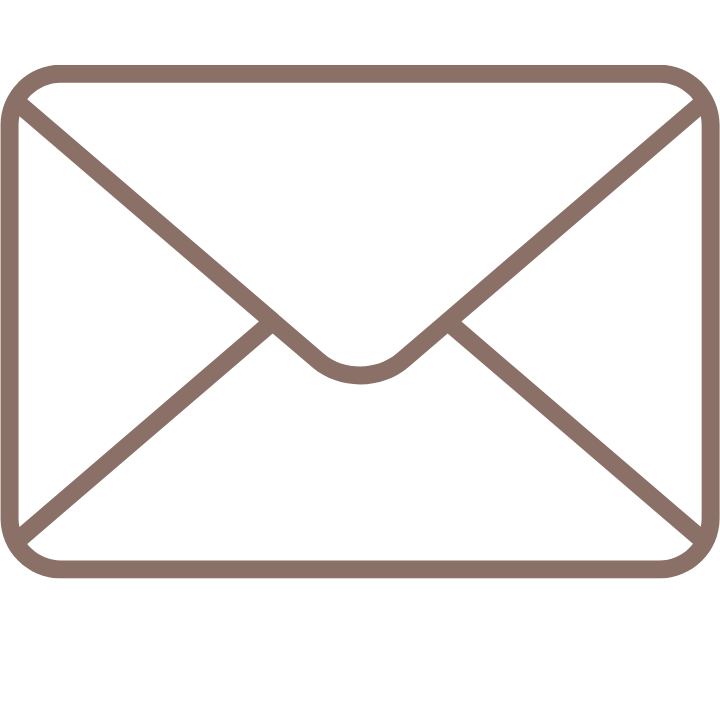 Outline icon of a closed envelope or letter.