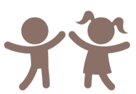 Silhouette of a boy and girl holding hands