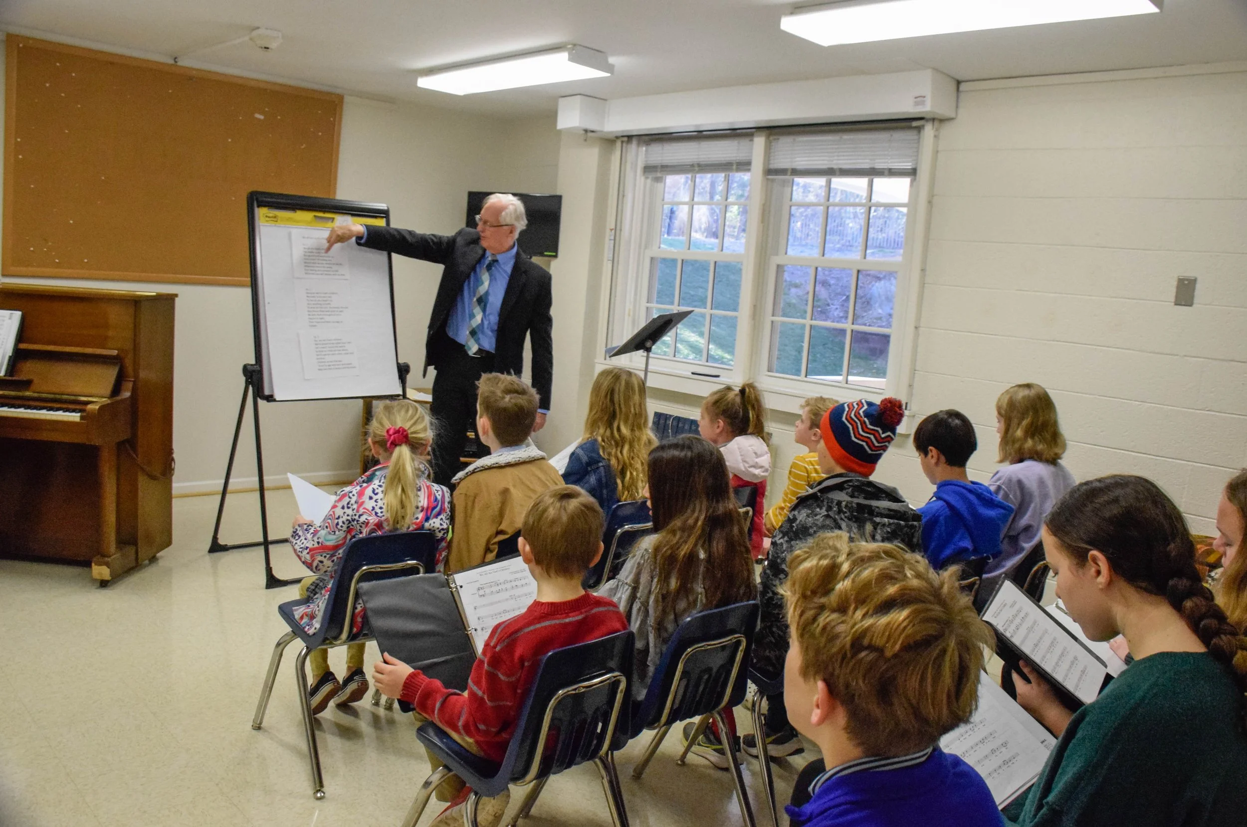 Children rehearsing with the St. Cecilia Choir at St. Peter's Episcopal Church in Arlington, VA