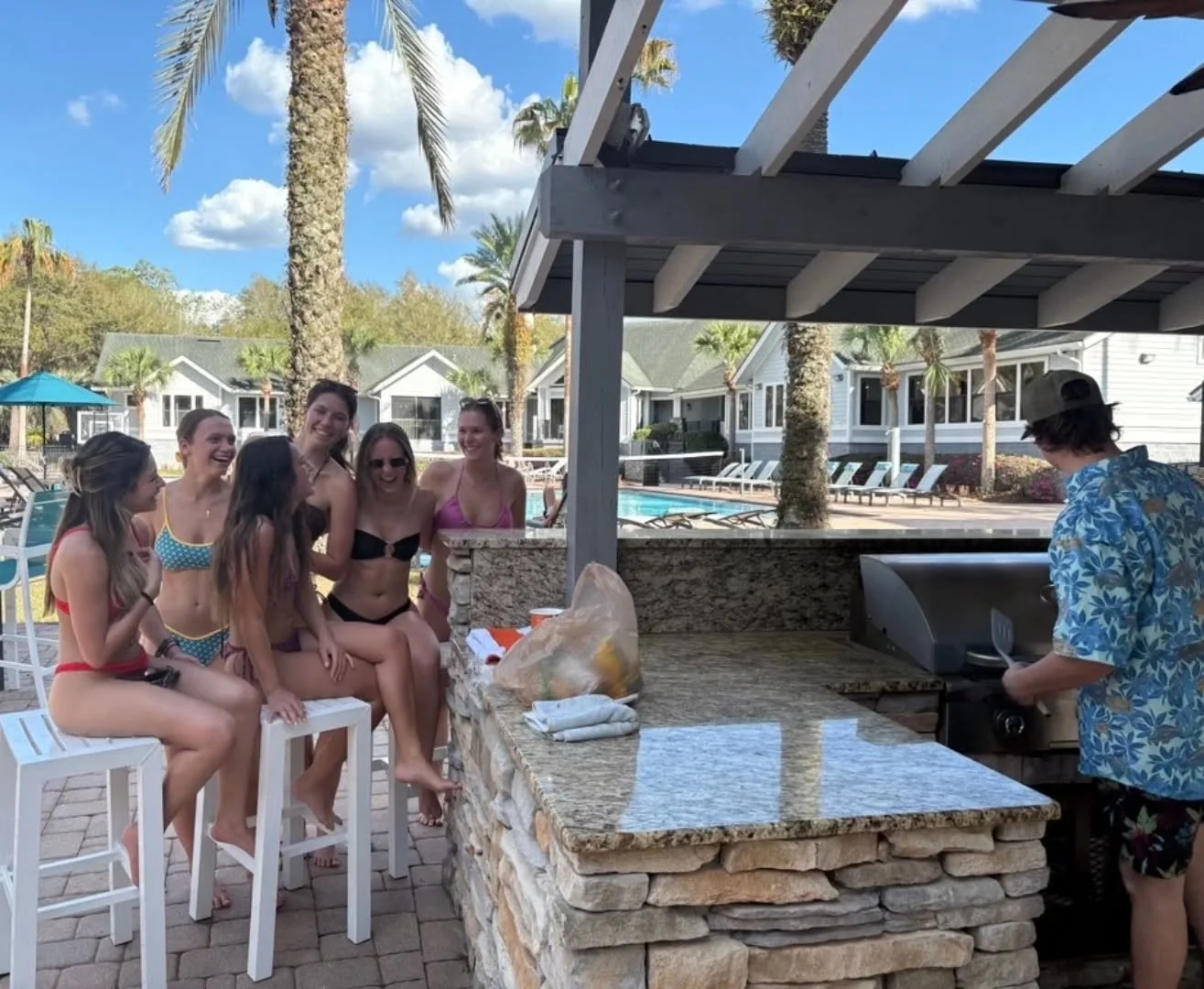Pool + friends + grill = the perfect afternoon 🔥☀️
Good food, sunshine, and friends &mdash; just another day enjoying our poolside grilling station.
Now leasing &mdash; come see the lifestyle for yourself!

#StudyPlayHideaway #StudentLife #UF #OffCa