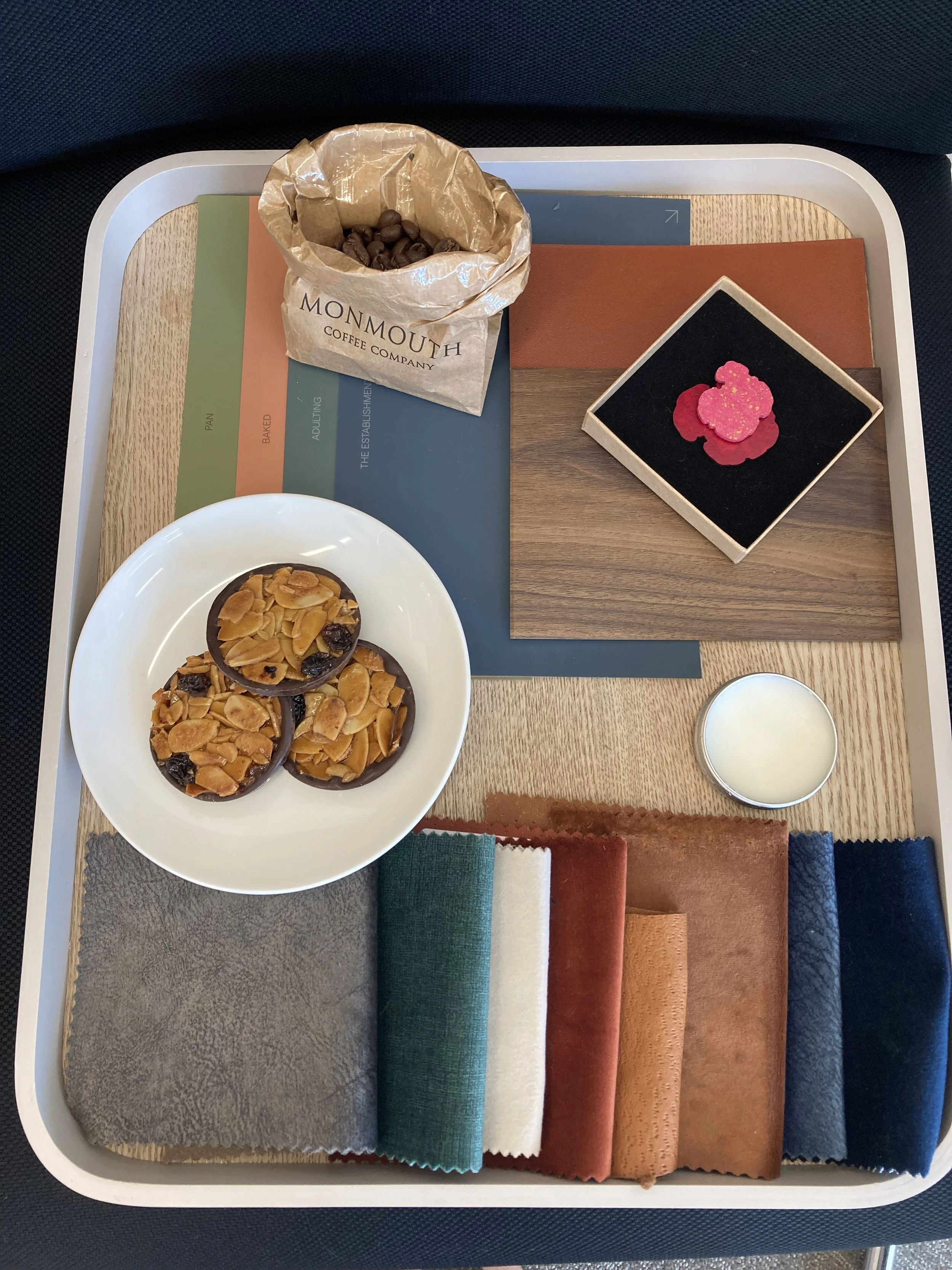 Image of a presentation tray with various interior design items 