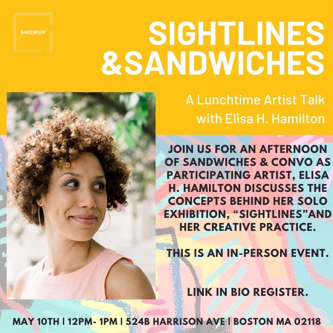 Sightlines &amp; Sandwiches 🥪⁠
⁠
Join us on Friday May 10th from 12pm - 1pm for sandwiches &amp; convo where artist Elisa H. Hamilton will share insights into her creative process and inspirations behind her solo exhibition, Sightlines.⁠
⁠
This in-p