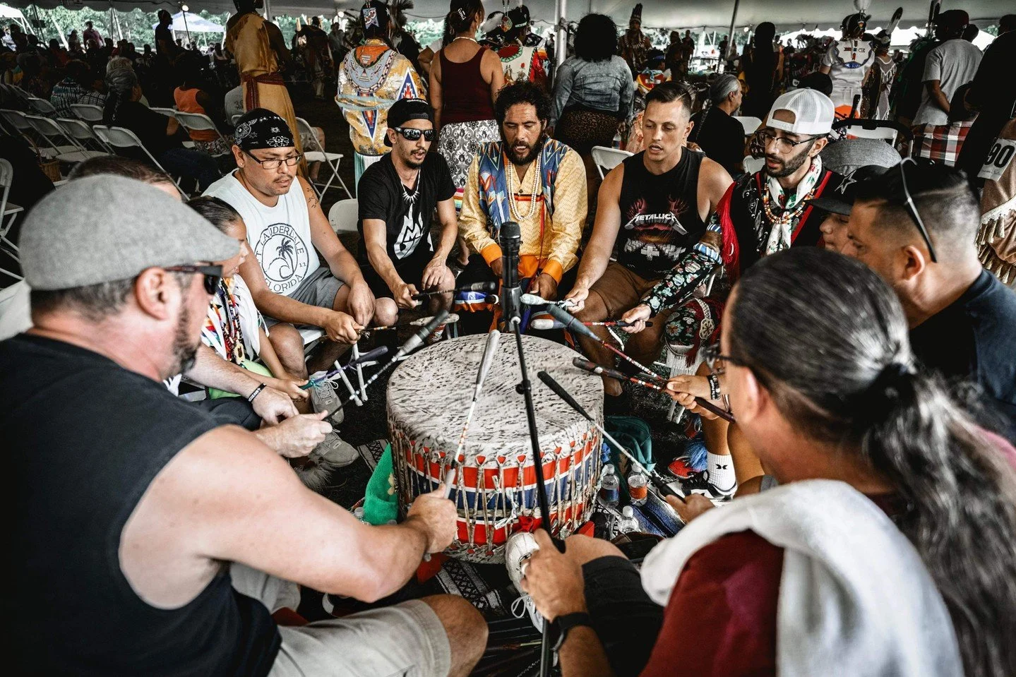 📢 UPCOMING EVENT 📢⁠
⁠
Join us for December First Friday for a performance by Iron River Singers, a Native American drum group, in conjunction with our current exhibition Between Two Worlds: Making Sense of Modern Life from Indigenous Perspectives, 
