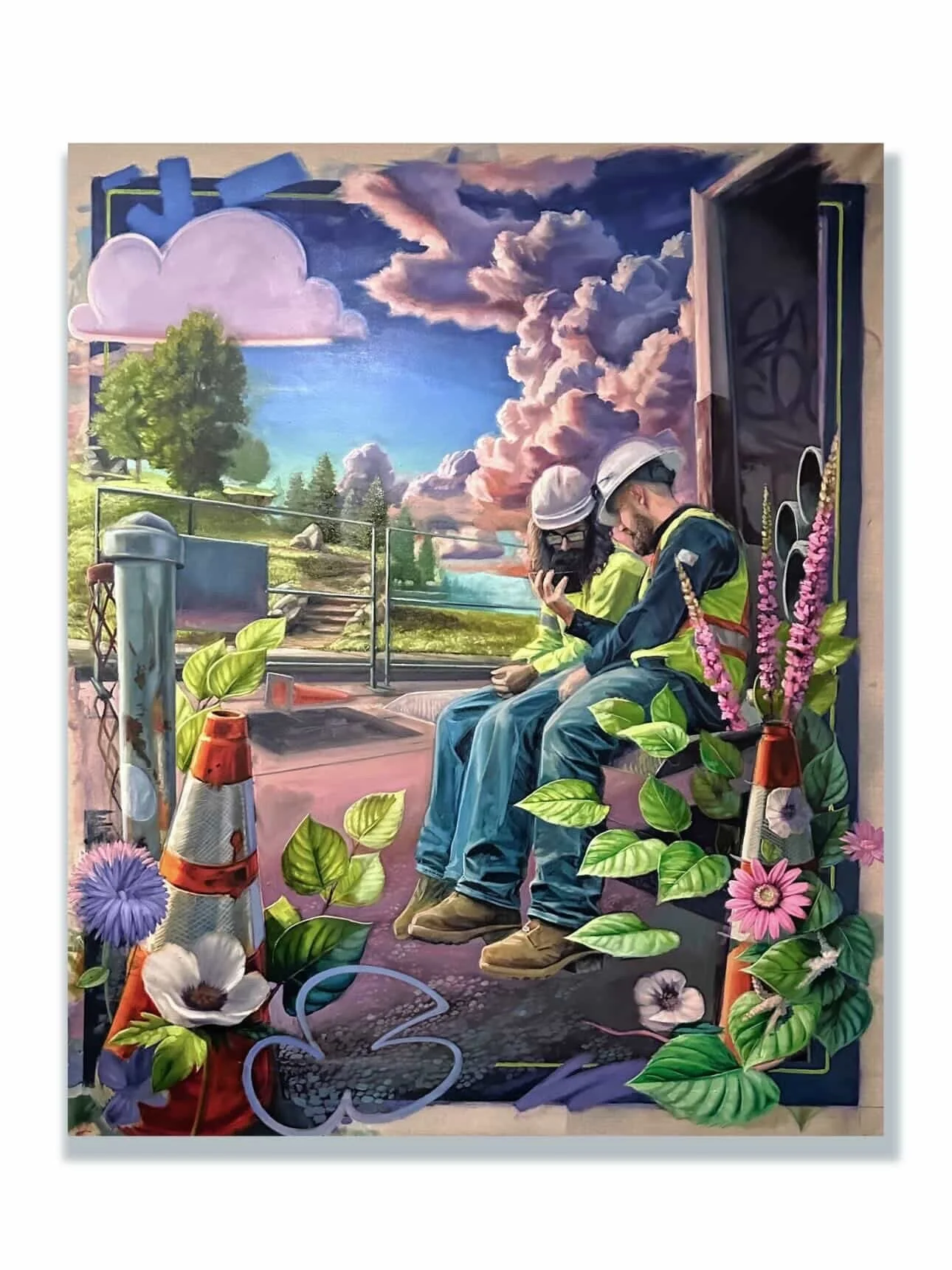 This week, we&rsquo;re so happy to highlight @samdoesarttoo work! Not only are we celebrating his vibrant use of color and richly detailed backgrounds, but also his recent opening, OVR WRKD, at @pianocraftgallery , on view through the 24th.

&ldquo;I