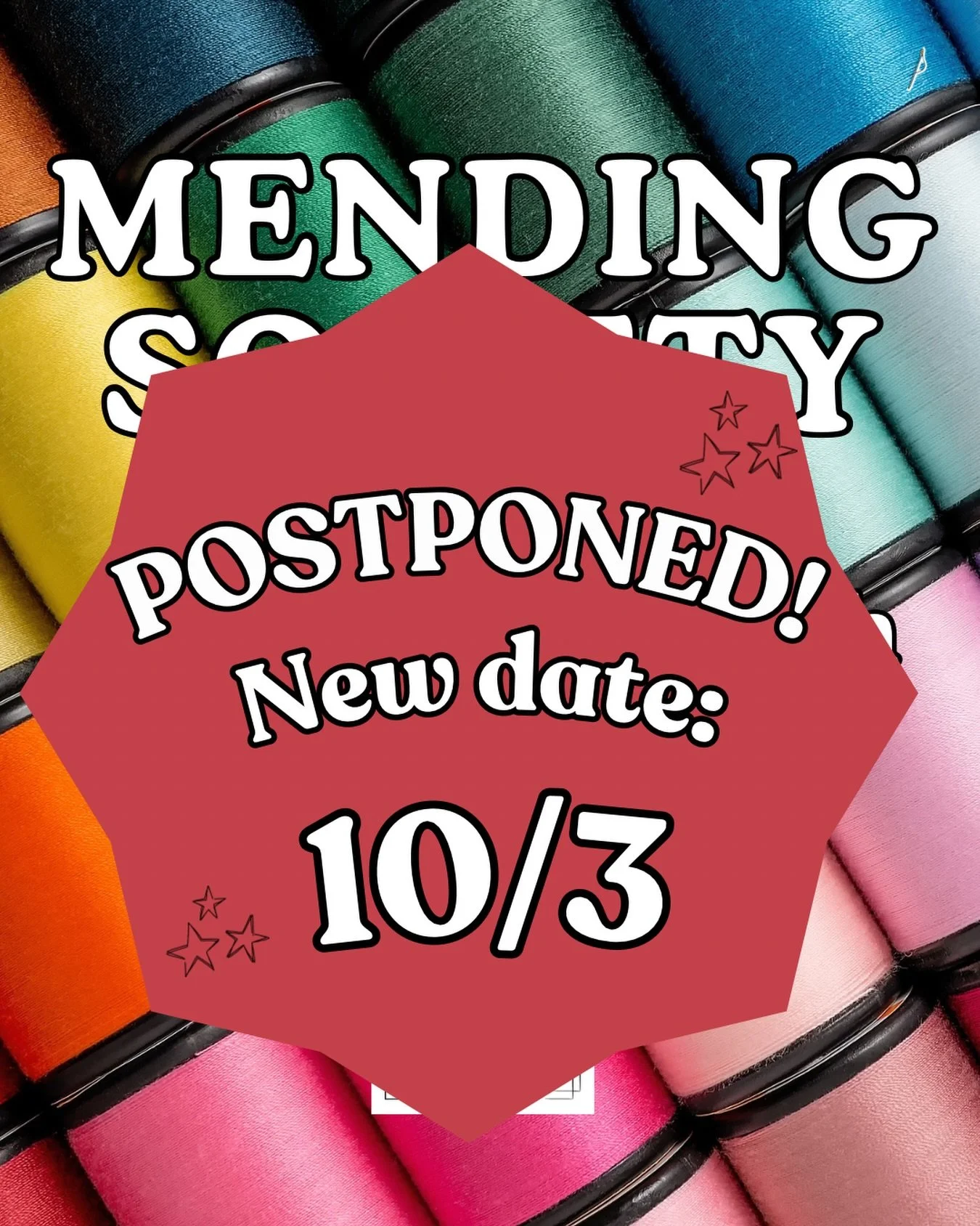 Rain Check ☔️ Show Up will be closed tomorrow September 26th due to the approaching nor&rsquo;easter!

Mending Society will be postponed for next Saturday :)

Stay dry y&rsquo;all! ❤️