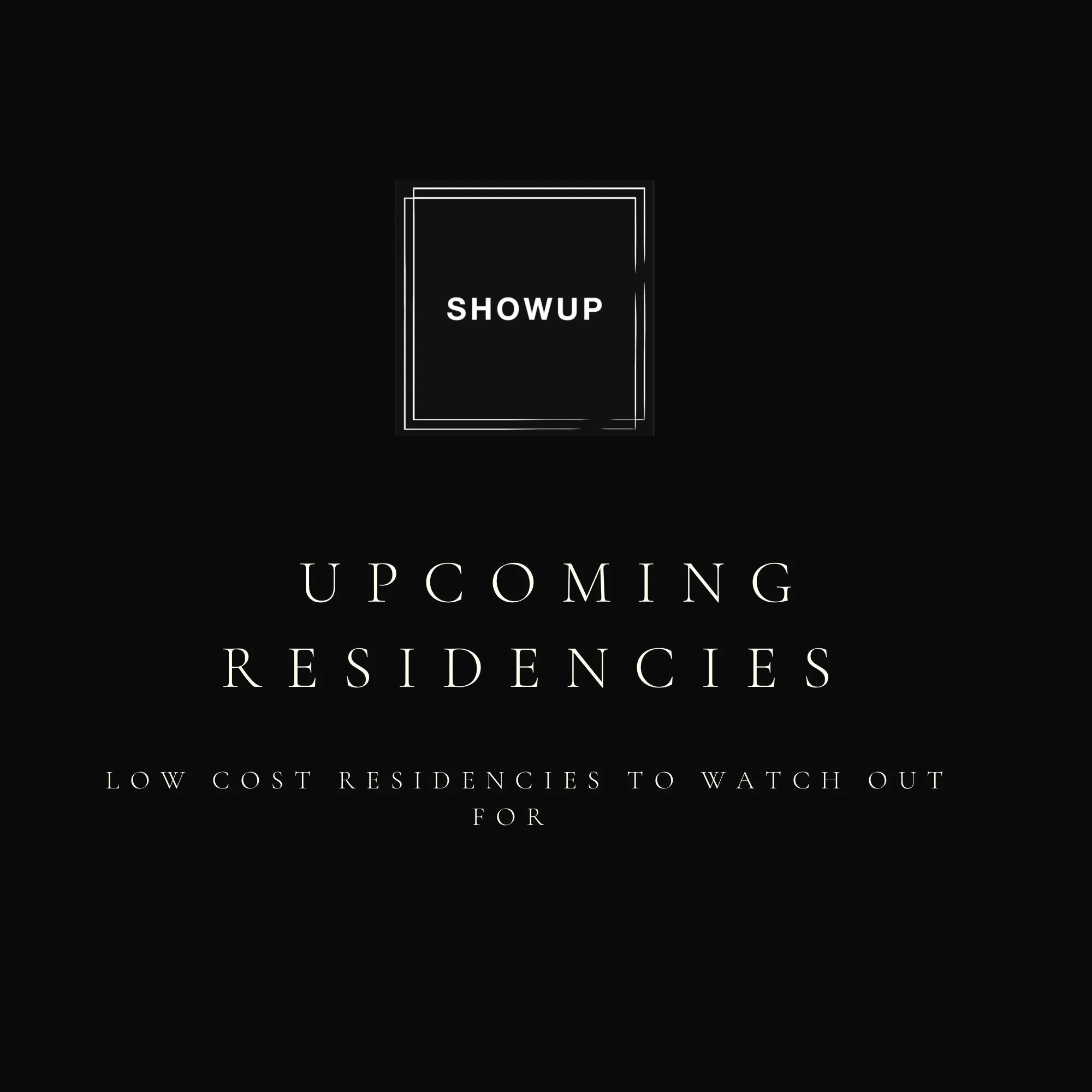 📌✨Residencies due in October/the first week of November to watch out for!