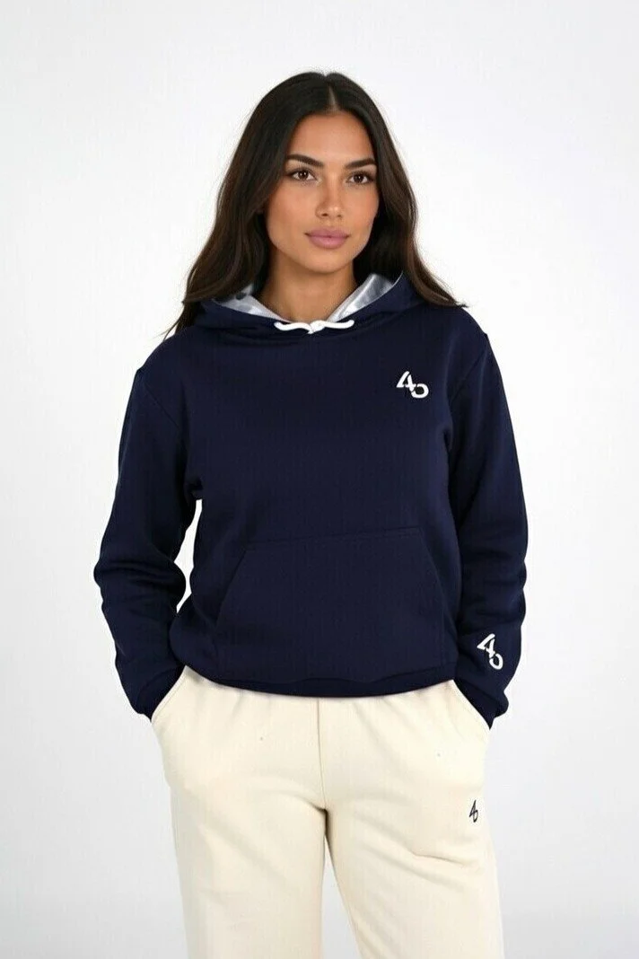 Women's - Hooded Sweater - Deep Navy Blue - Series 1