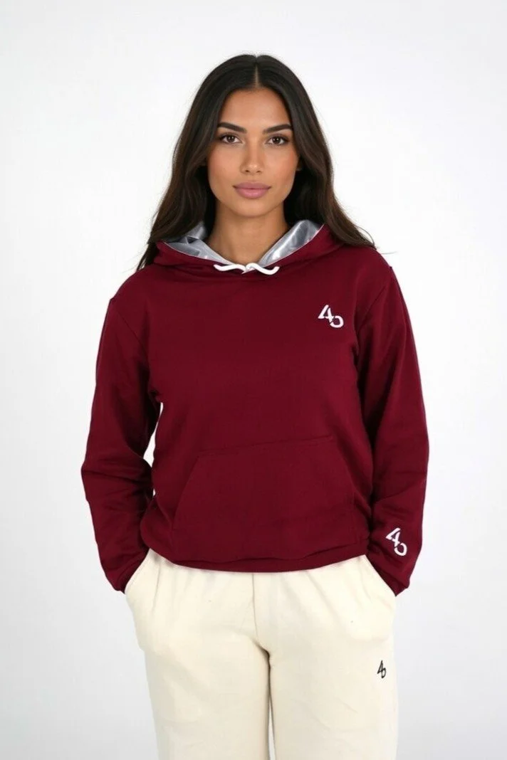 Women's - Hooded Sweater - Maroon Red - Series 1