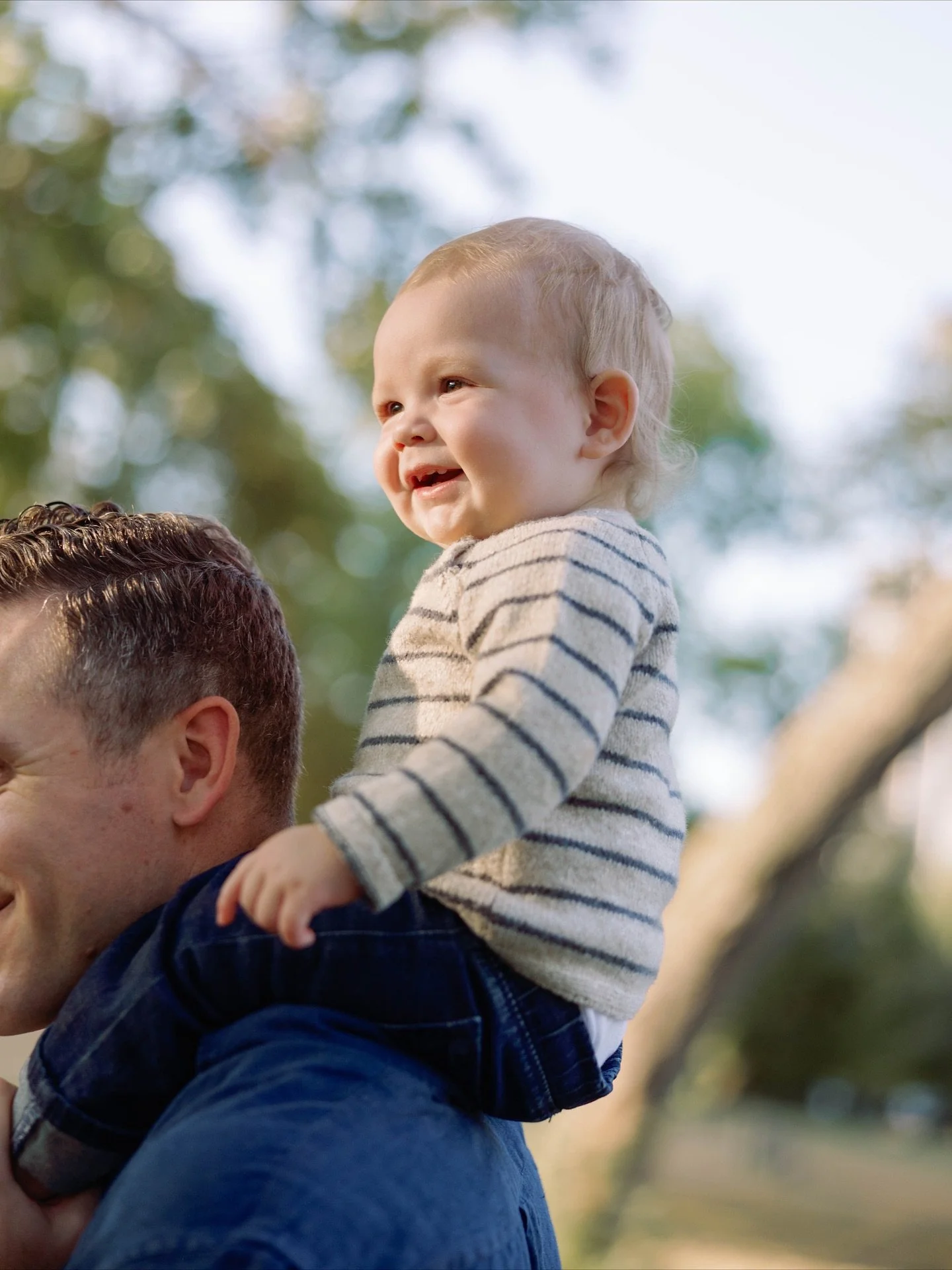 Charlie, on his dad&rsquo;s shoulders