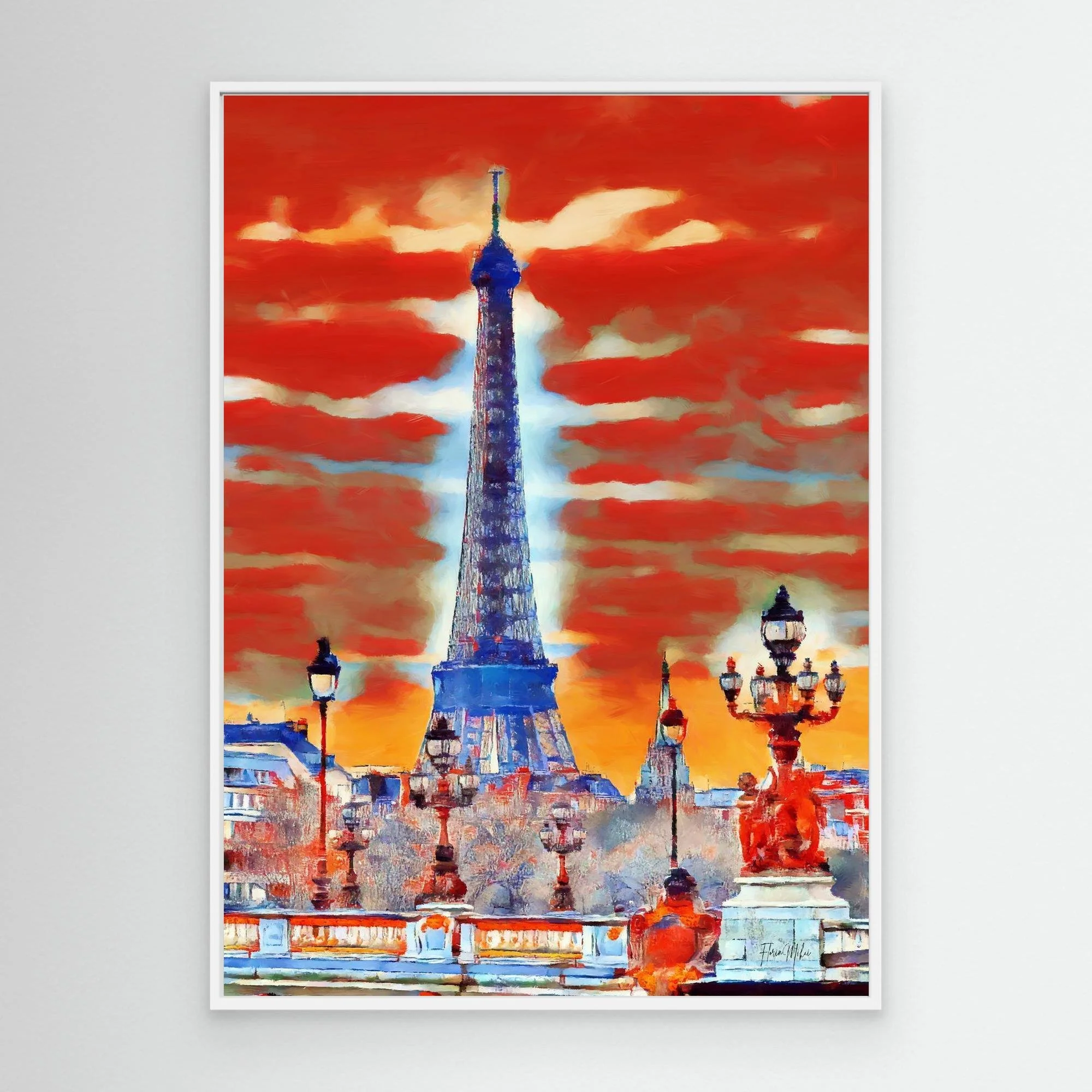 Paris Canvas Wall Art – Eiffel Tower View from Pont Alexandre III over the Seine (5).jpg