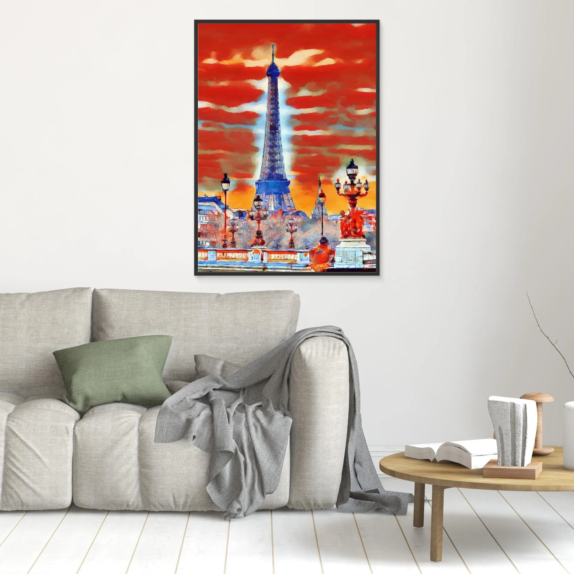 Paris Canvas Wall Art – Eiffel Tower View from Pont Alexandre III over the Seine (10).jpg