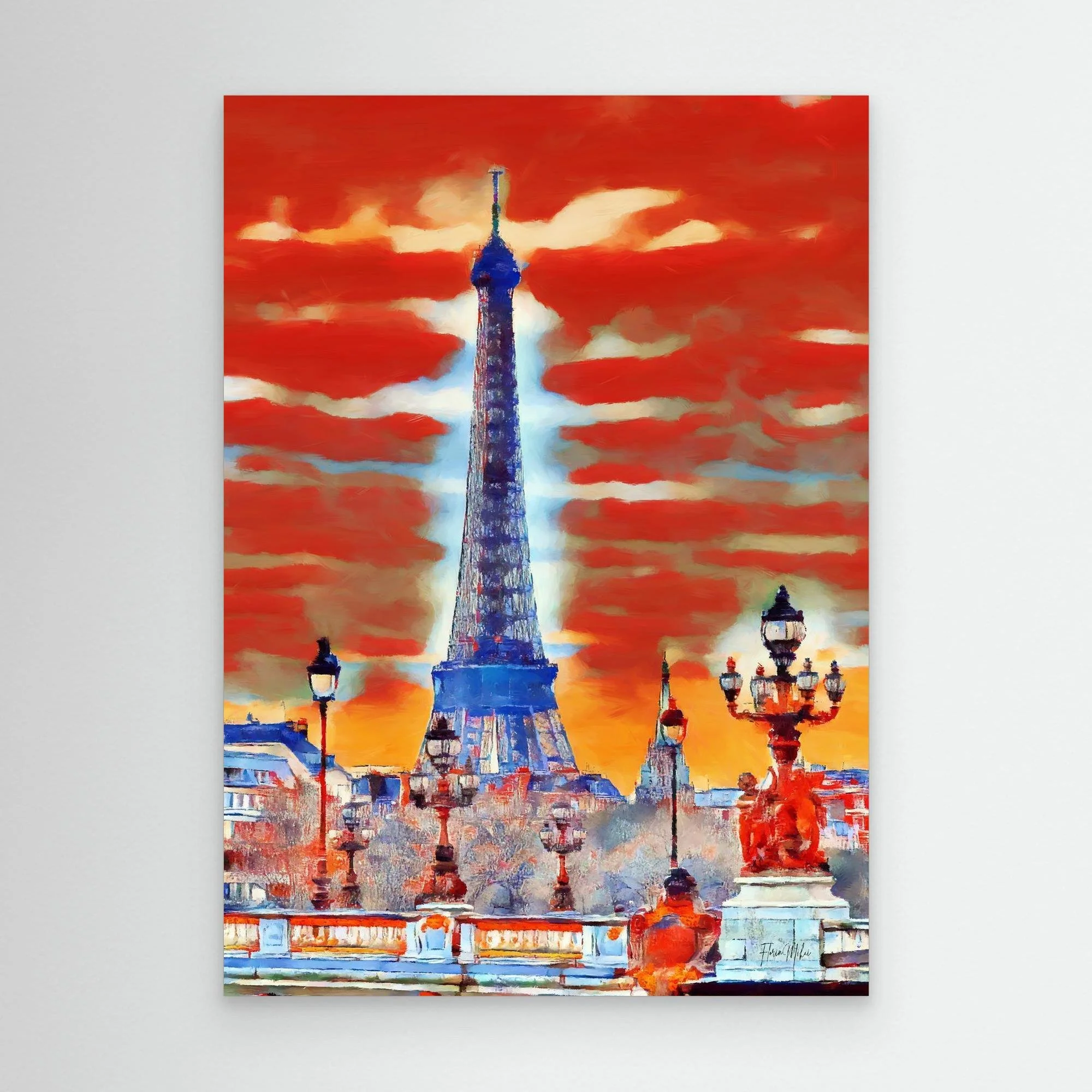 Paris Canvas Wall Art – Eiffel Tower View from Pont Alexandre III over the Seine (3).jpg
