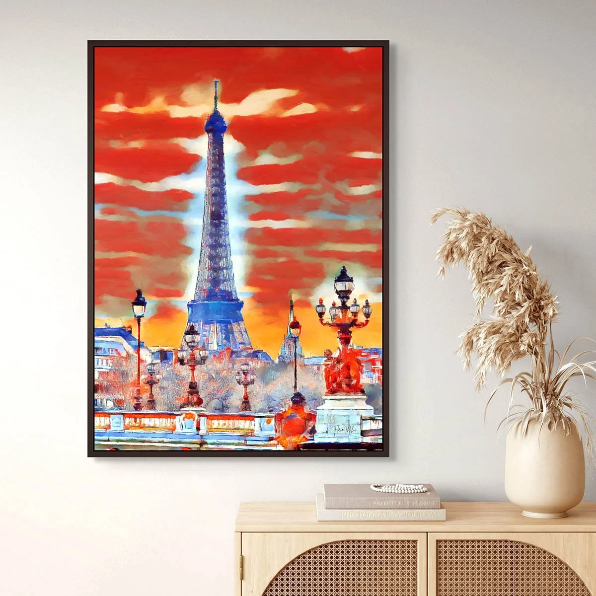 Paris Canvas Wall Art – Eiffel Tower View from Pont Alexandre III over the Seine (2).jpg