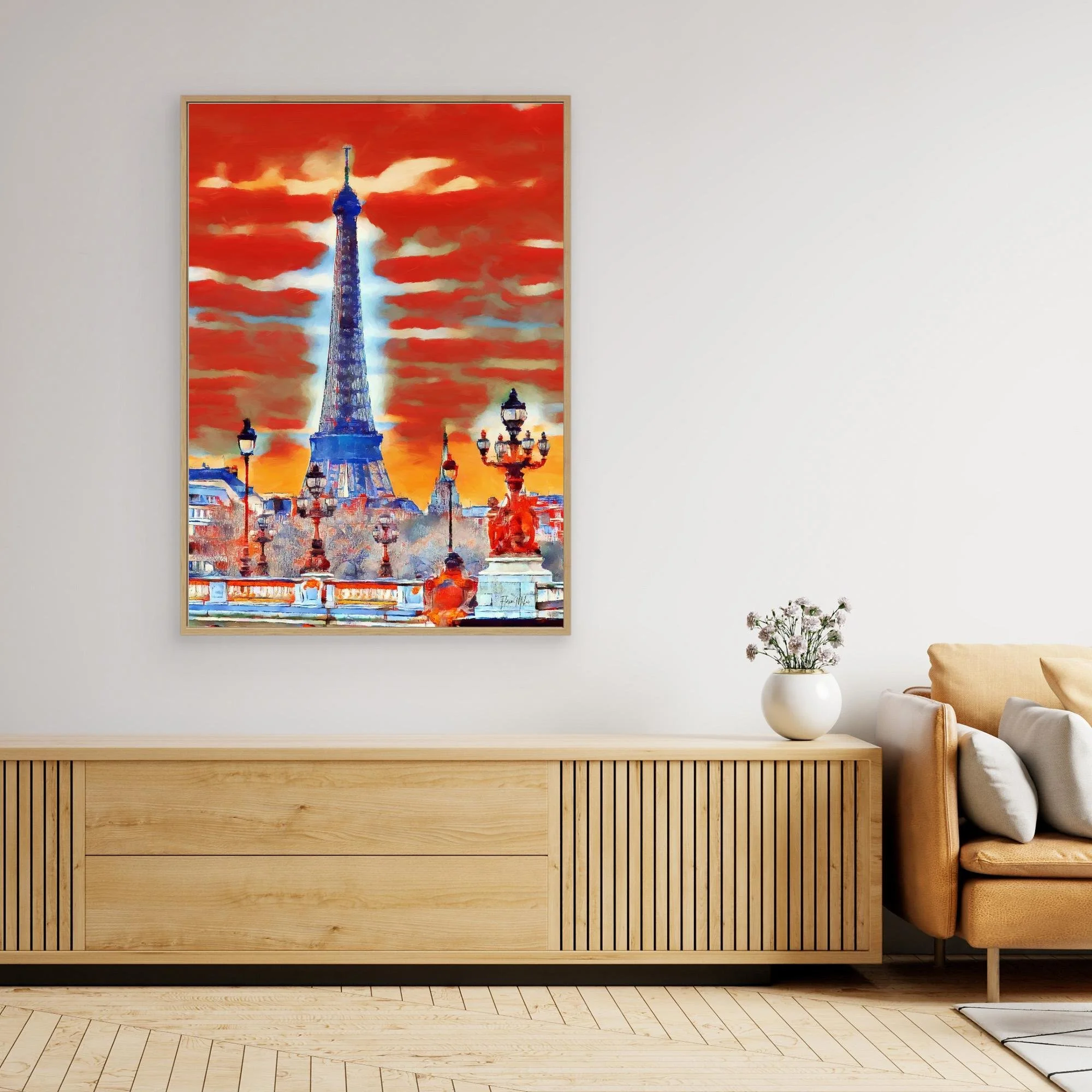 Paris Canvas Wall Art – Eiffel Tower View from Pont Alexandre III over the Seine (13).jpg