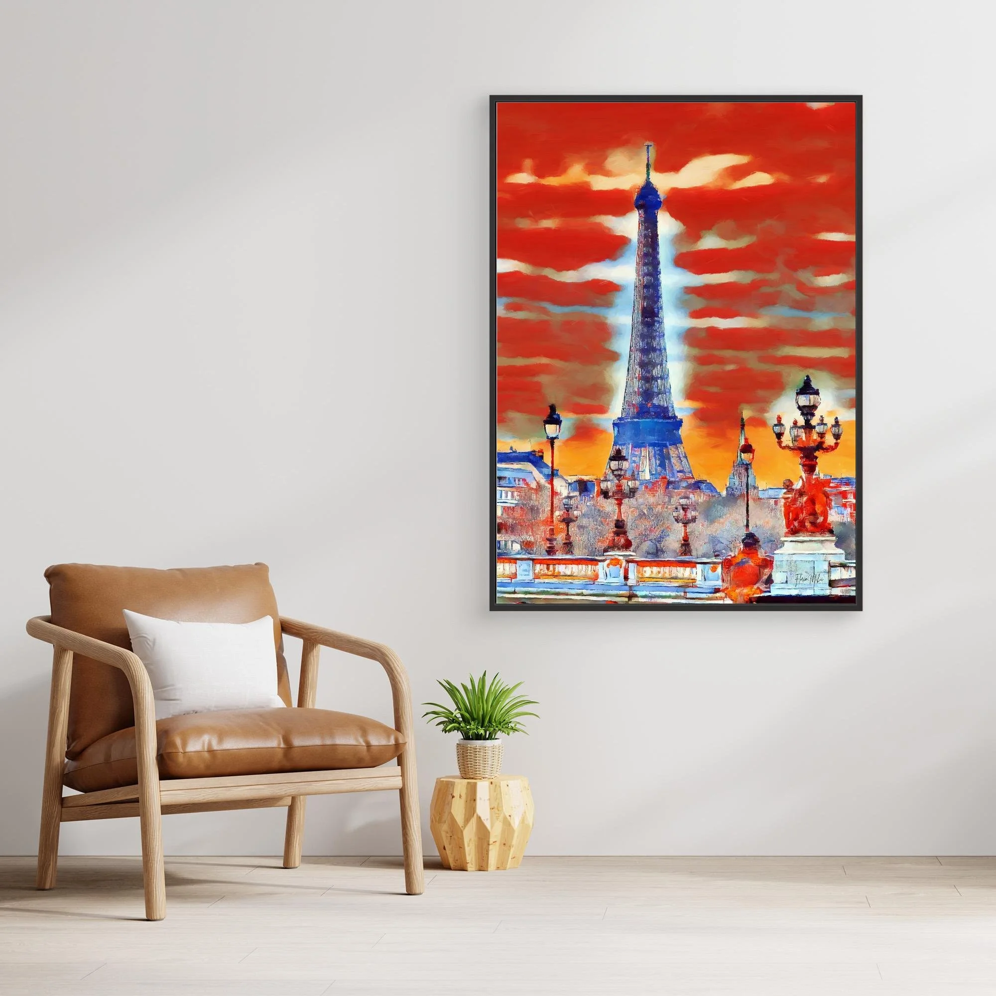 Paris Canvas Wall Art – Eiffel Tower View from Pont Alexandre III over the Seine (14).jpg