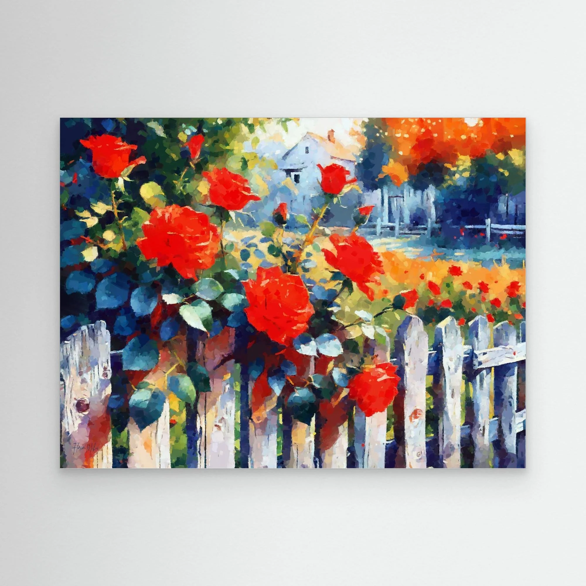 Red Roses by the Garden Fence – Romantic Floral Wall Art Print (3).jpg