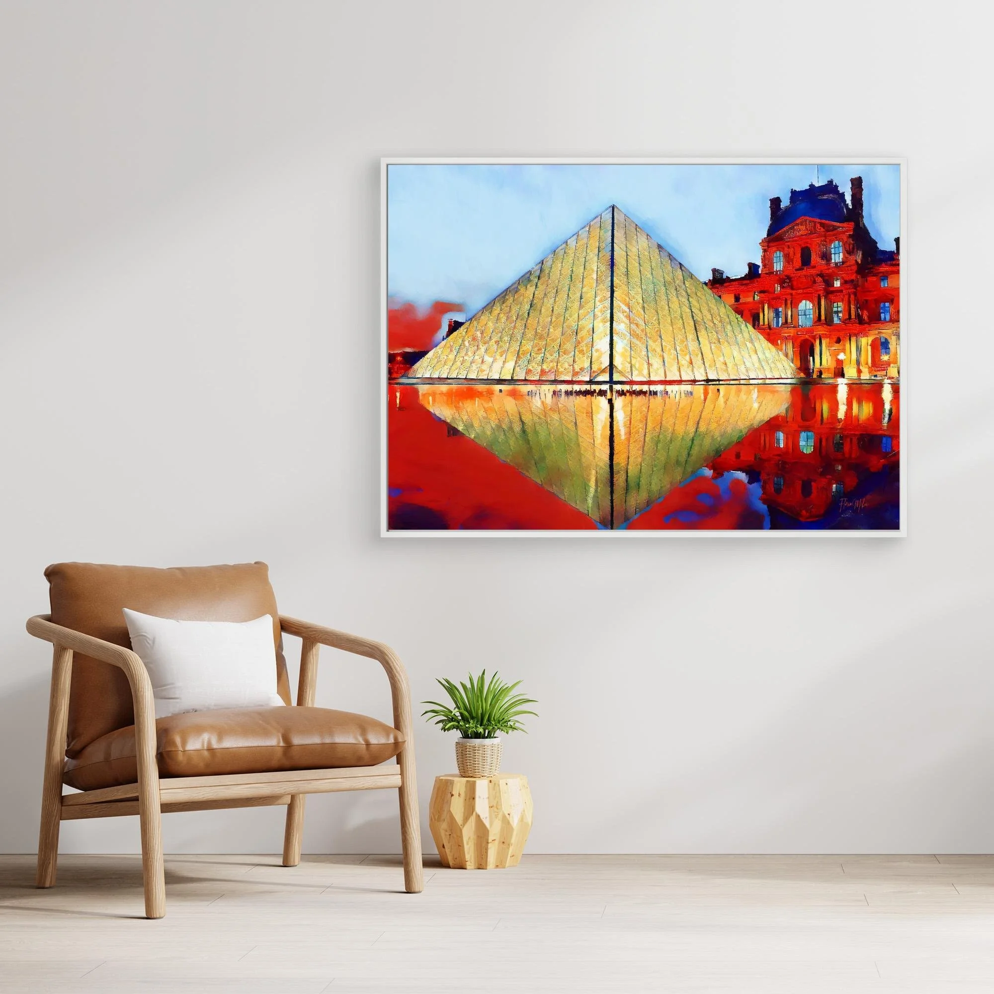 Louvre Pyramid Paris Canvas Print – Colorful Modern Wall Art for Interior Decoration (6).jpg
