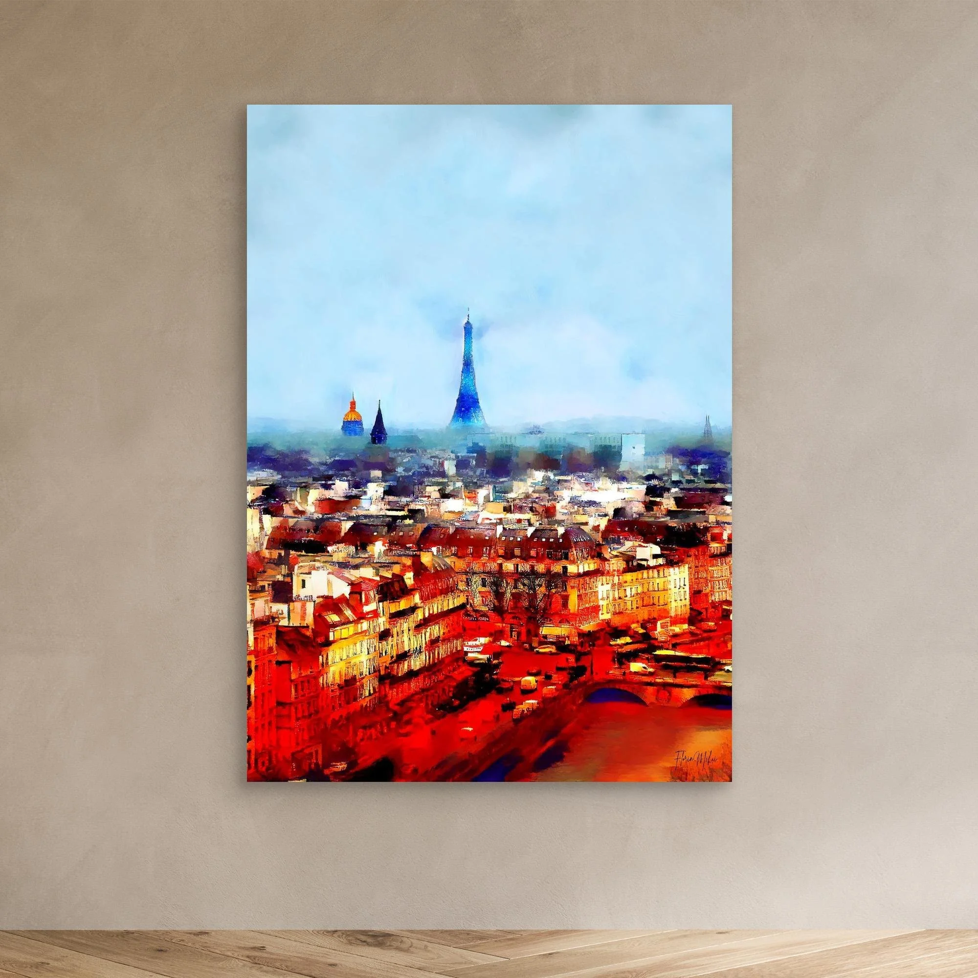 Paris Cityscape Print – Eiffel Tower & Notre Dame Wall Art (4).jpg