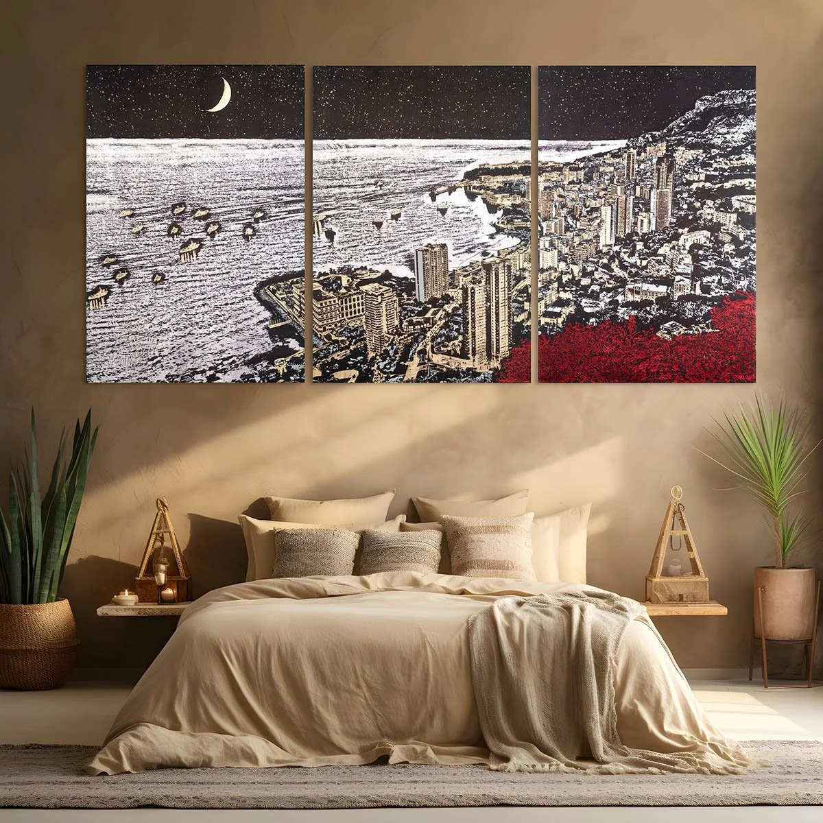 Celestial Monaco: A Triptych of Light and Gold
