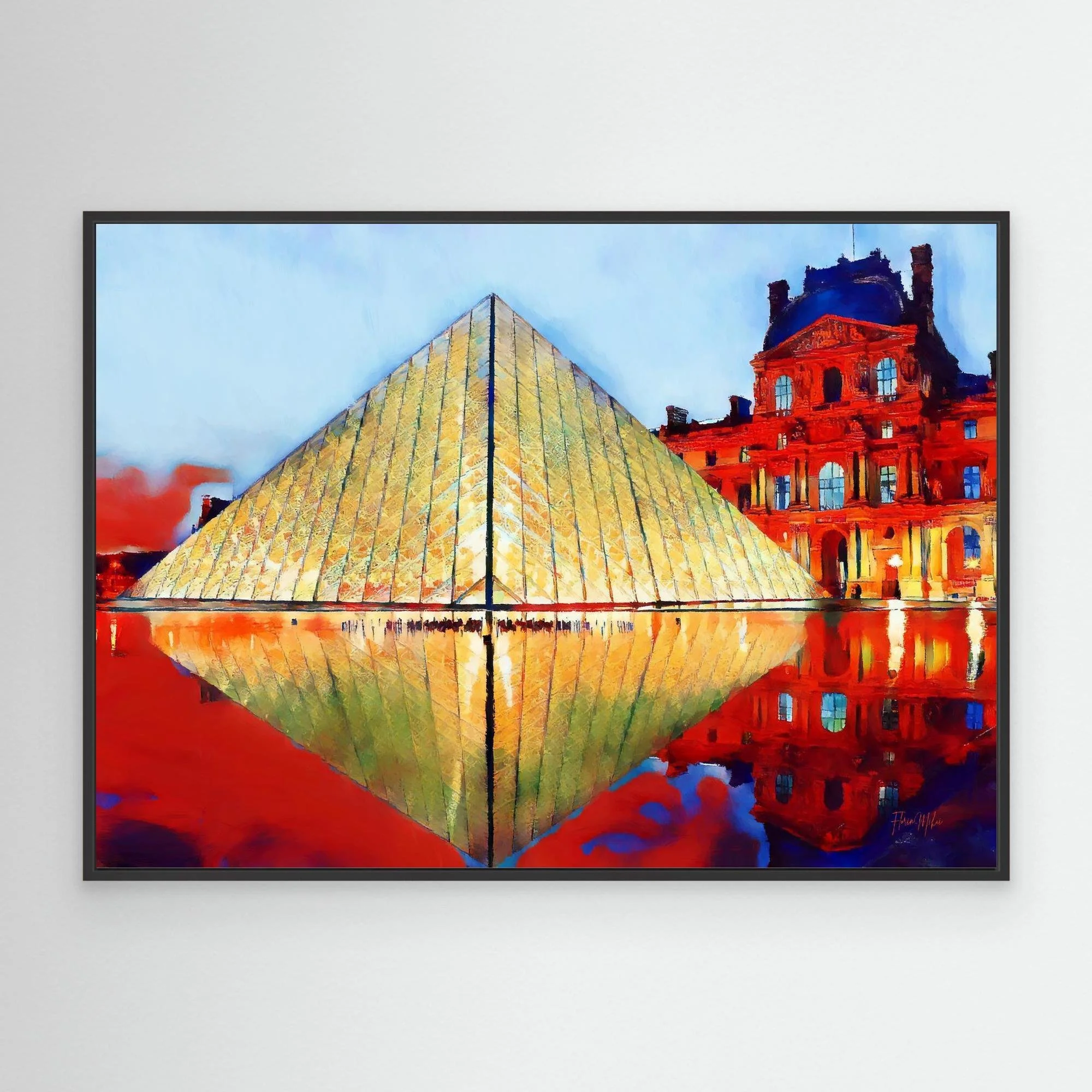 Louvre Pyramid Paris Canvas Print – Colorful Modern Wall Art for Interior Decoration (3).jpg