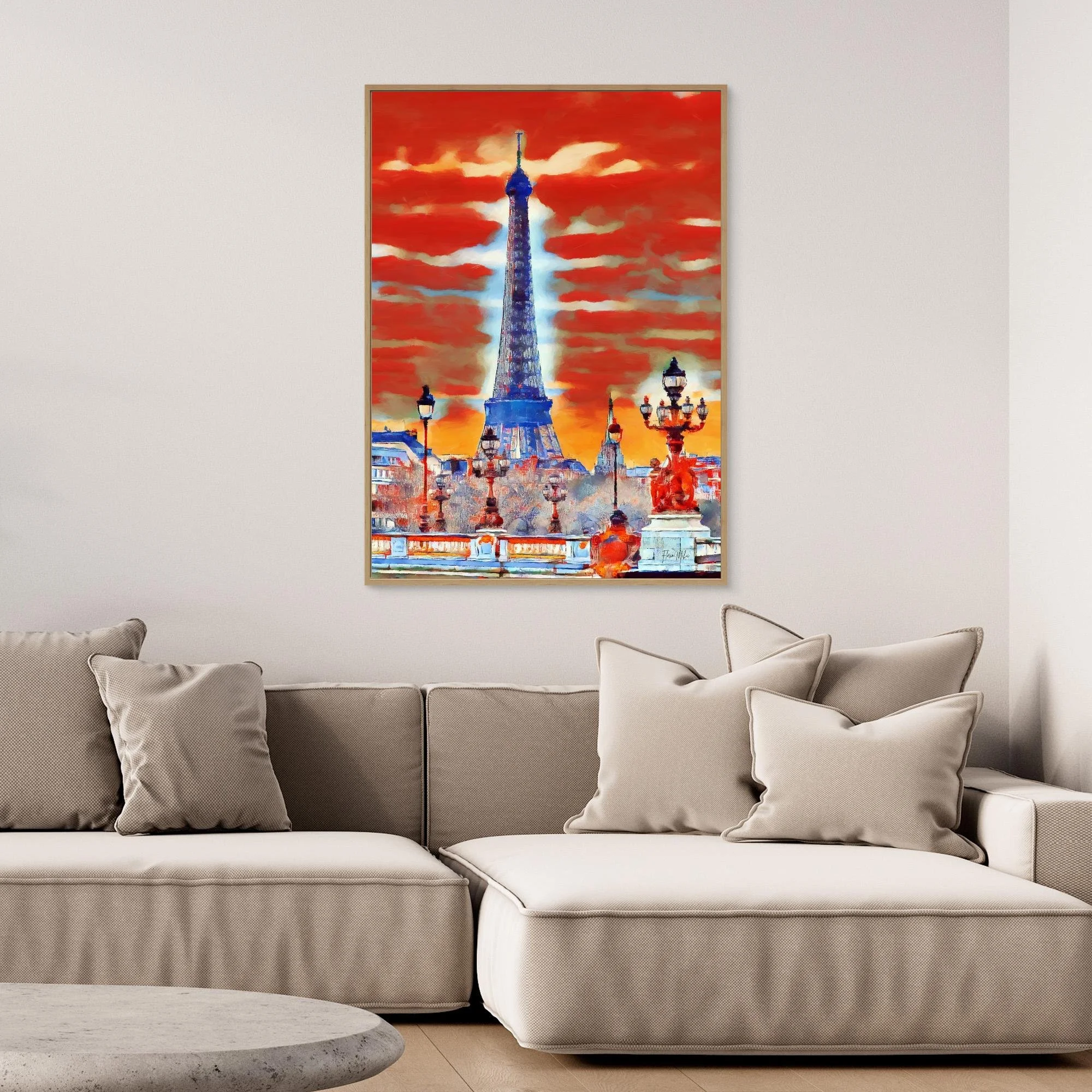 Paris Canvas Wall Art – Eiffel Tower View from Pont Alexandre III over the Seine (9).jpg