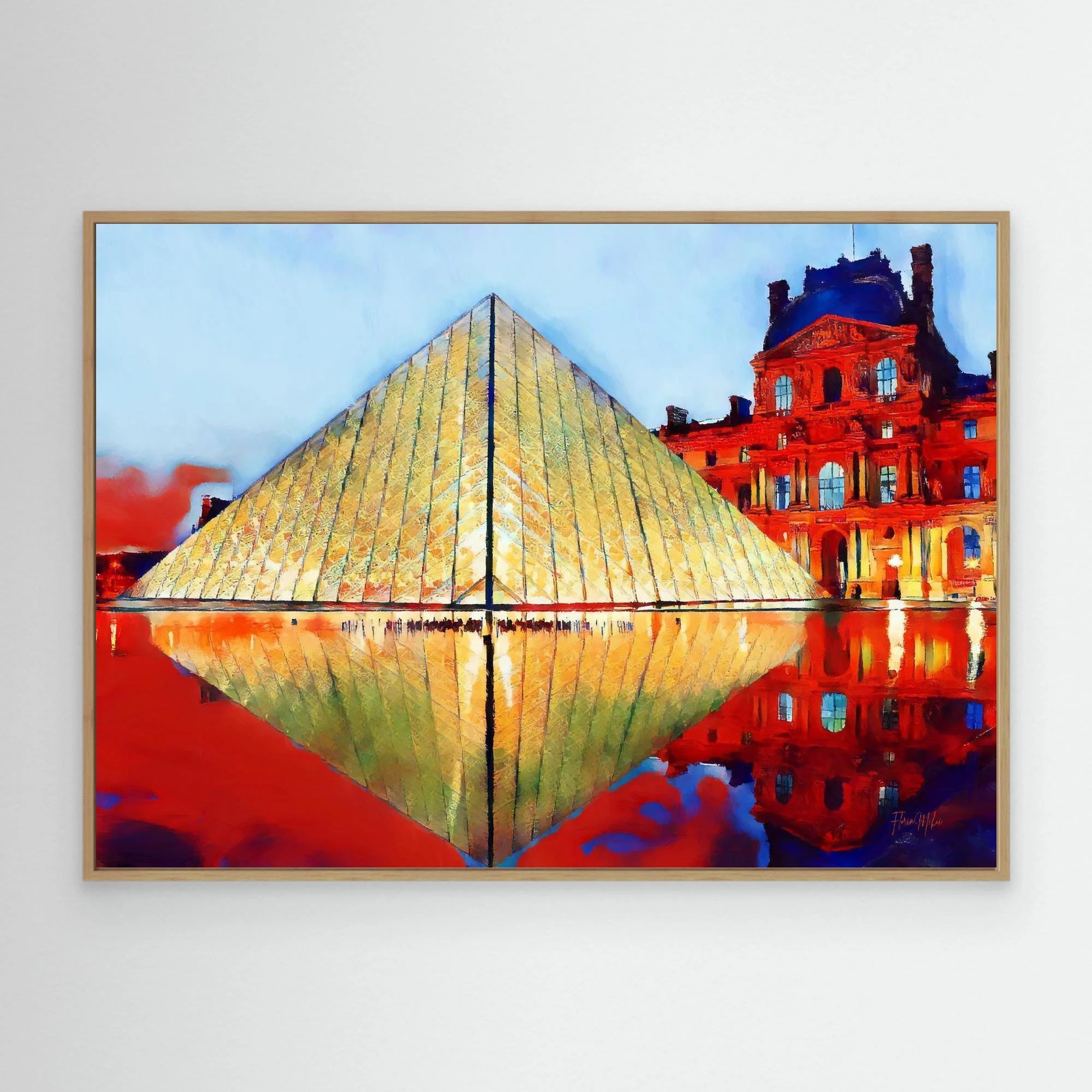 Louvre Pyramid Paris Canvas Print – Colorful Modern Wall Art for Interior Decoration (1).jpg