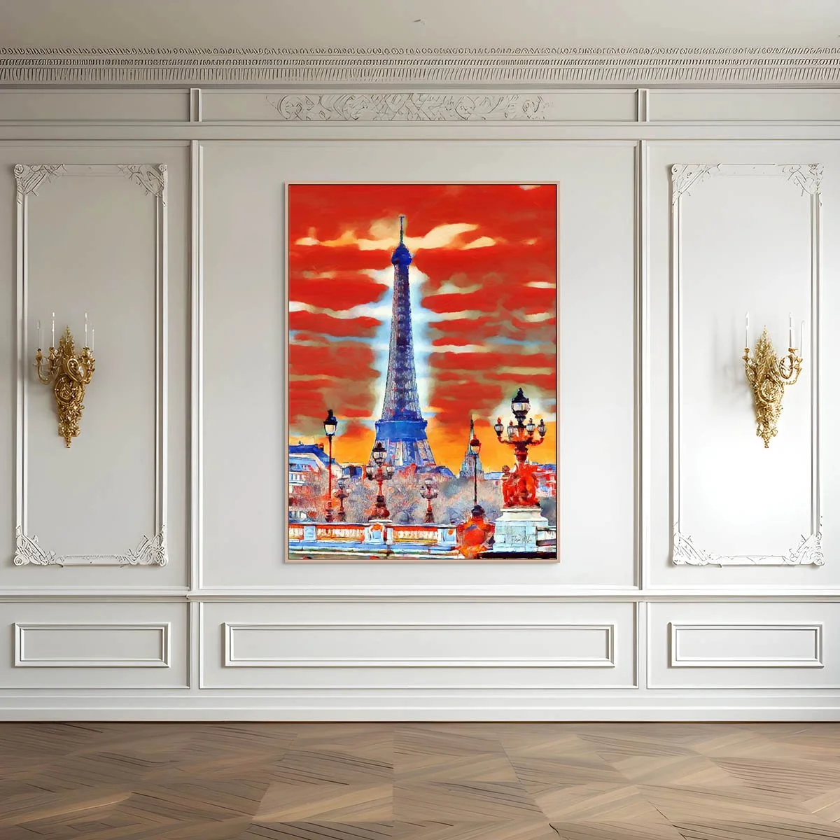 Paris Canvas Wall Art – Eiffel Tower View from Pont Alexandre III over the Seine.jpg