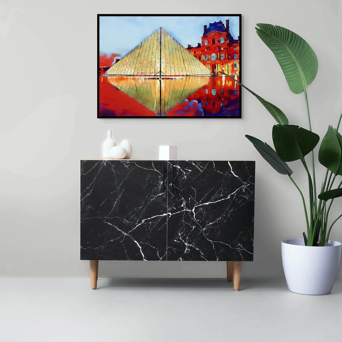 Louvre Pyramid Paris Canvas Print – Colorful Modern Wall Art for Interior Decoration (8).jpg