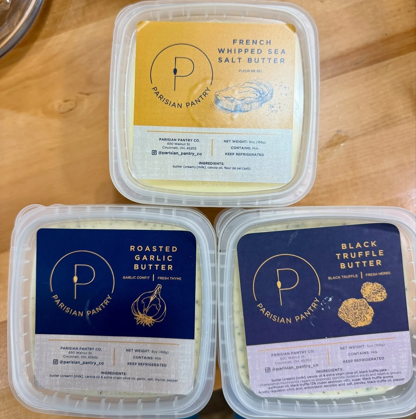 Back by popular demand - Parisian Pantry Butters!

These premium butters are effortlessly spreadable straight from the container. It&rsquo;s creamy &amp; velvety texture glides perfectly onto bread or toast, delivering rich flavor instantly. Availabl