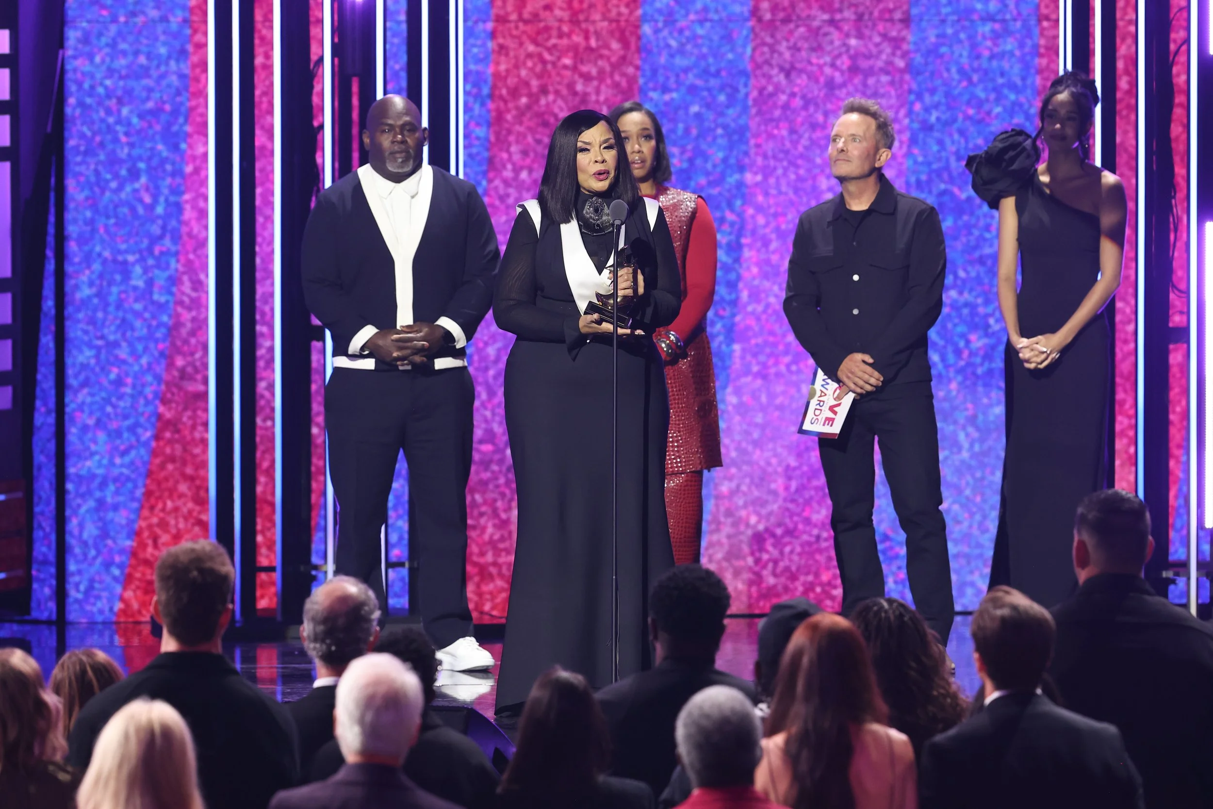 Tamela Mann and David Mann for Dove Awards/Dress: Chiara Boni /Shoes: Louboutin/Suit: Maniere Devoir/Shoes: McQueen 